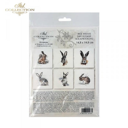 Decoupage Mini Rice Paper Set - Hares