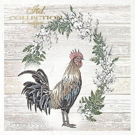 Decoupage Mini Rice Paper Set - Hens and Roosters