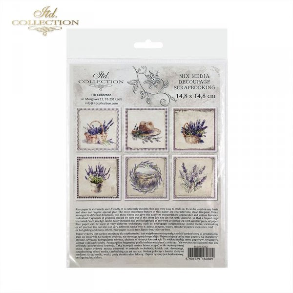 Decoupage Mini Rice Paper Set - Lavender II
