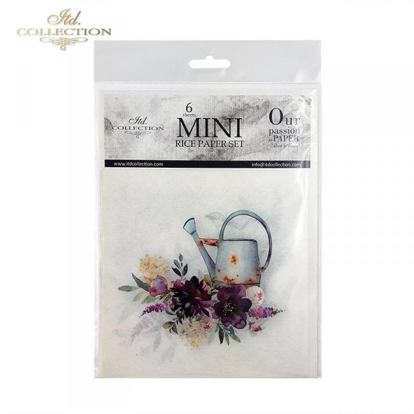 Decoupage Mini Rice Paper Set - Purple Flowers