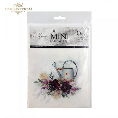 Decoupage Mini Rice Paper Set - Purple Flowers