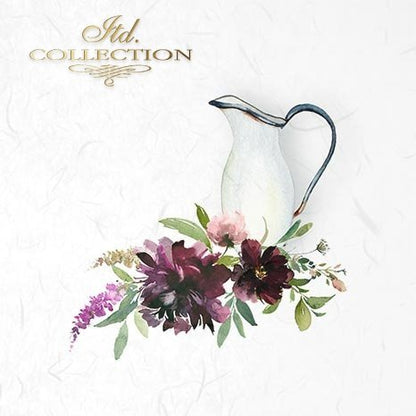 Decoupage Mini Rice Paper Set - Purple Flowers