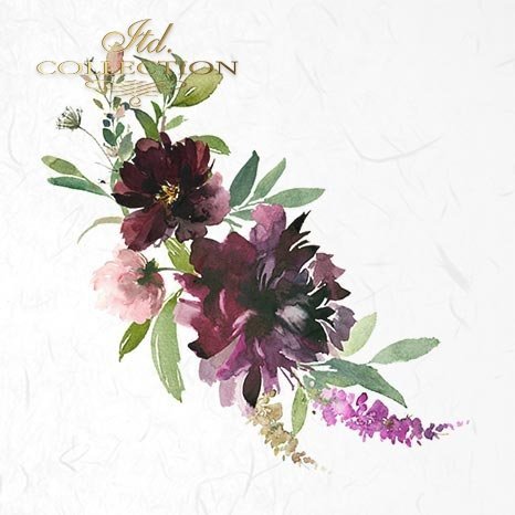 Decoupage Mini Rice Paper Set - Purple Flowers