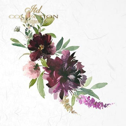 Decoupage Mini Rice Paper Set - Purple Flowers