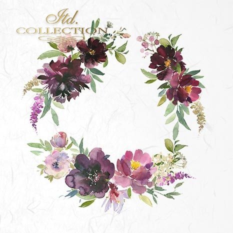 Decoupage Mini Rice Paper Set - Purple Flowers