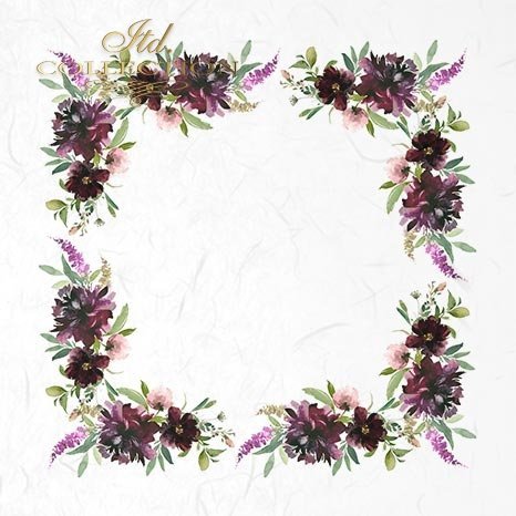 Decoupage Mini Rice Paper Set - Purple Flowers