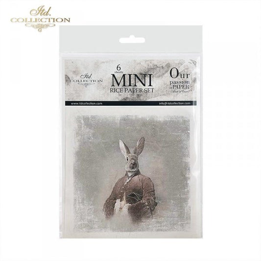 Decoupage Mini Rice Paper Set - Rabbit Portraits