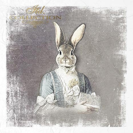 Decoupage Mini Rice Paper Set - Rabbit Portraits