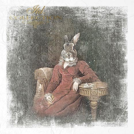 Decoupage Mini Rice Paper Set - Rabbit Portraits