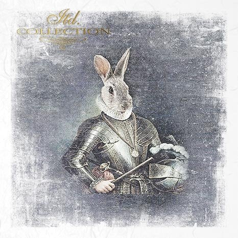 Decoupage Mini Rice Paper Set - Rabbit Portraits