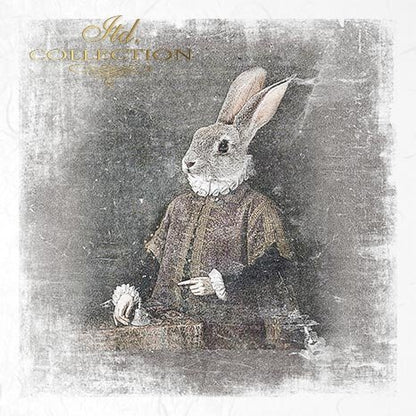 Decoupage Mini Rice Paper Set - Rabbit Portraits