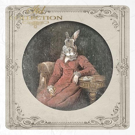 Decoupage Mini Rice Paper Set - Rabbit Portraits II