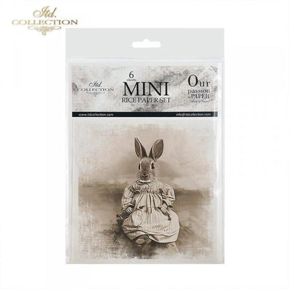 Decoupage Mini Rice Paper Set - Rabbits in Costume
