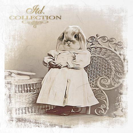 Decoupage Mini Rice Paper Set - Rabbits in Costume