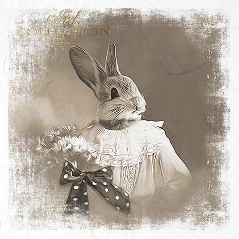 Decoupage Mini Rice Paper Set - Rabbits in Costume