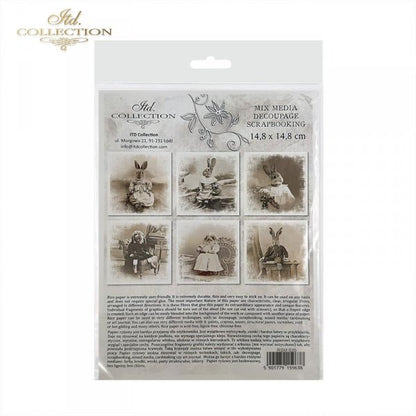 Decoupage Mini Rice Paper Set - Rabbits in Costume