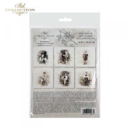Decoupage Mini Rice Paper Set - Retro Portraits II