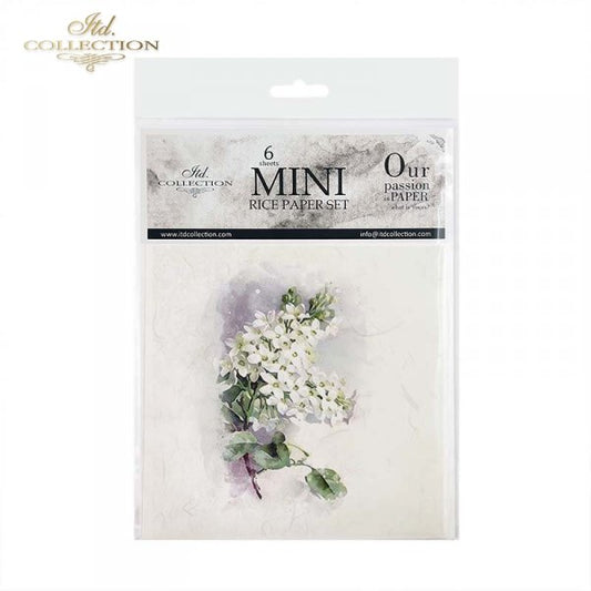 Package of mini rice paper set with floral design and 'Itd Collection' branding.