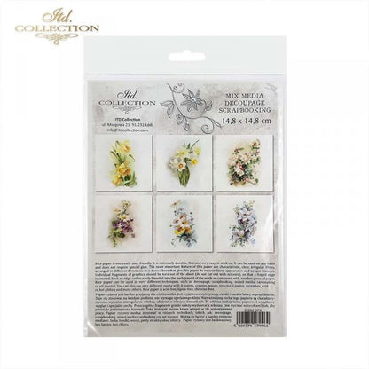 Decoupage Mini Rice Paper Set - Spring Flowers III