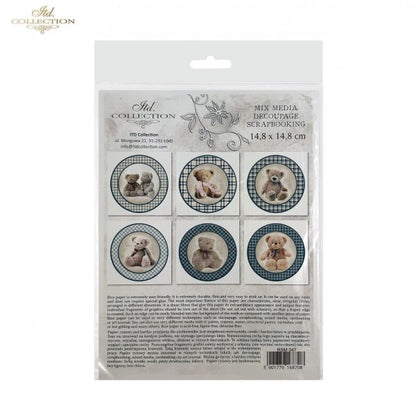 Decoupage Mini Rice Paper Set - Teddy Bears II