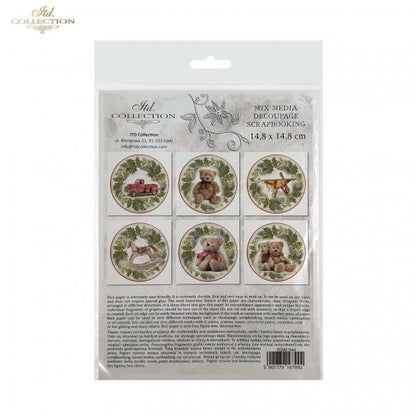 Decoupage Mini Rice Paper Set - Toy Wreaths