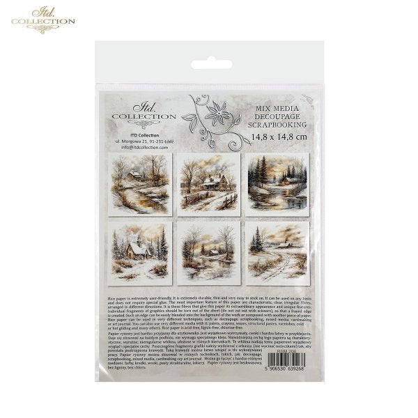 Decoupage Mini Rice Paper Set - Winter Scenery II (Special Pre-Order)