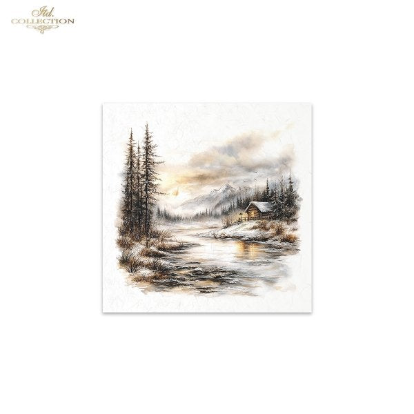 Decoupage Mini Rice Paper Set - Winter Scenery (Special Pre-Order)