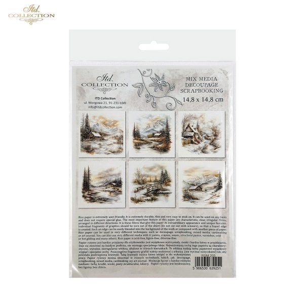 Decoupage Mini Rice Paper Set - Winter Scenery (Special Pre-Order)