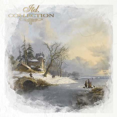 Decoupage Mini Rice Paper Set - Winter Views