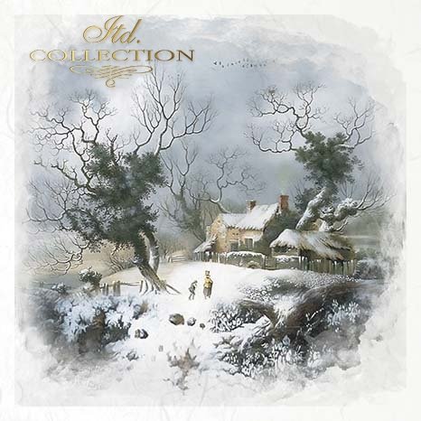Decoupage Mini Rice Paper Set - Winter Views