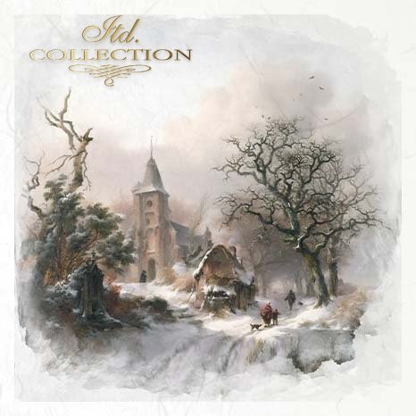 Decoupage Mini Rice Paper Set - Winter Views