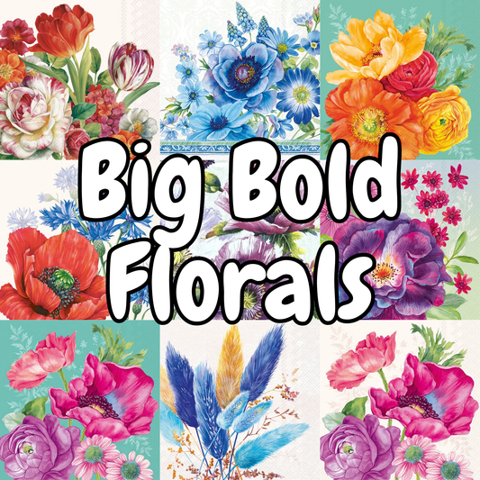 Decoupage Napkin Bundle - Big Bold Florals