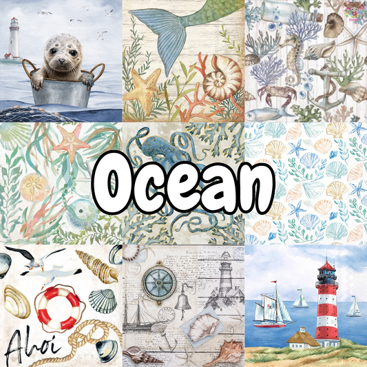 Decoupage Napkin Bundle - Ocean