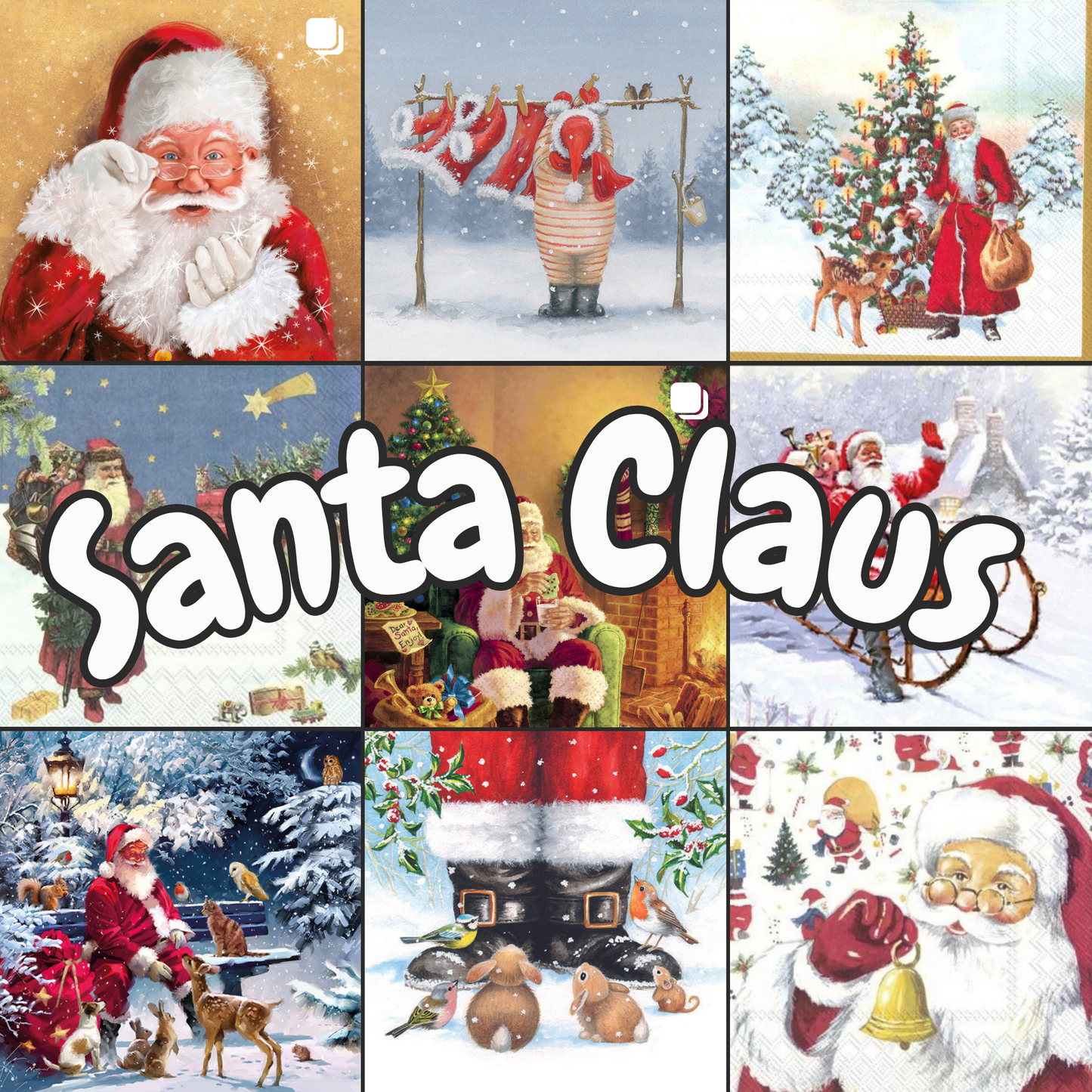 Decoupage Napkin Value Bundle - Santa Claus