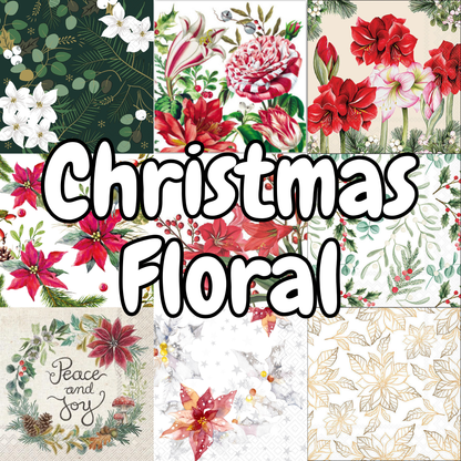 Decoupage Napkin Value Bundle - Christmas Floral