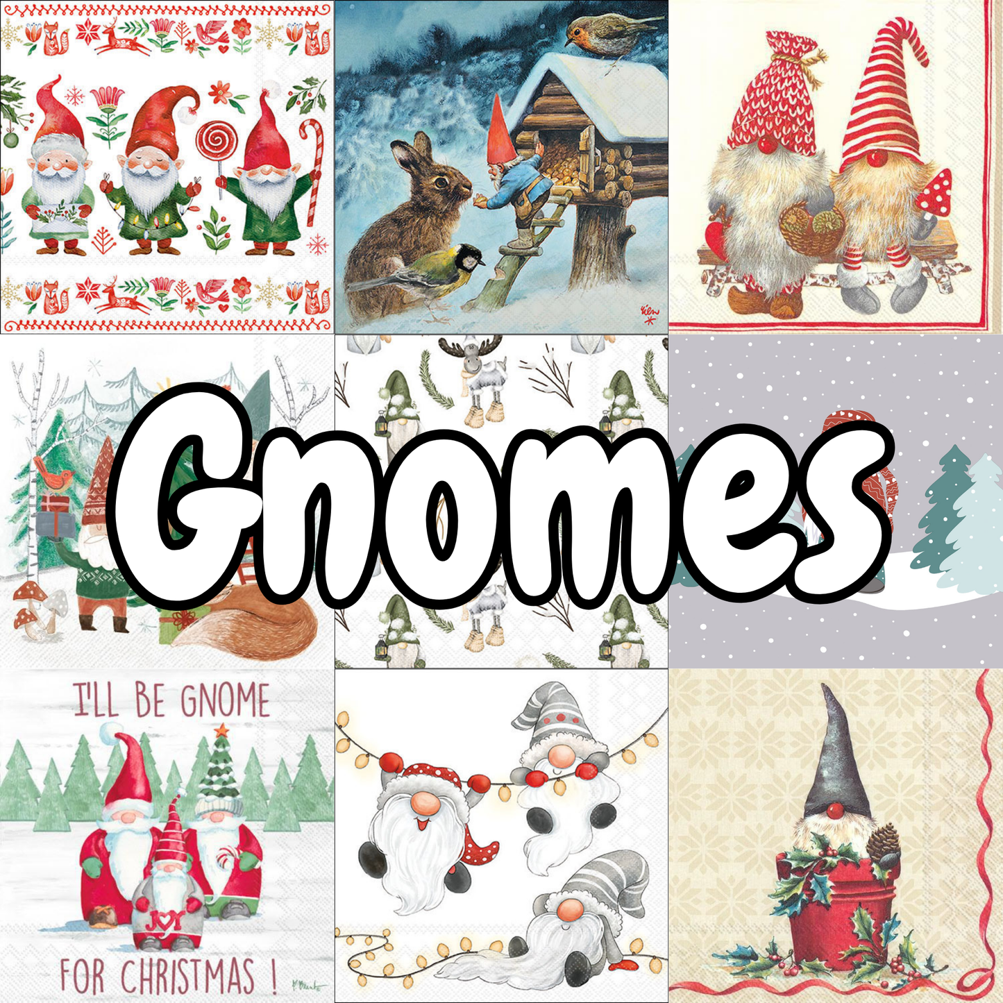 Decoupage Napkin Value Bundle - Gnomes