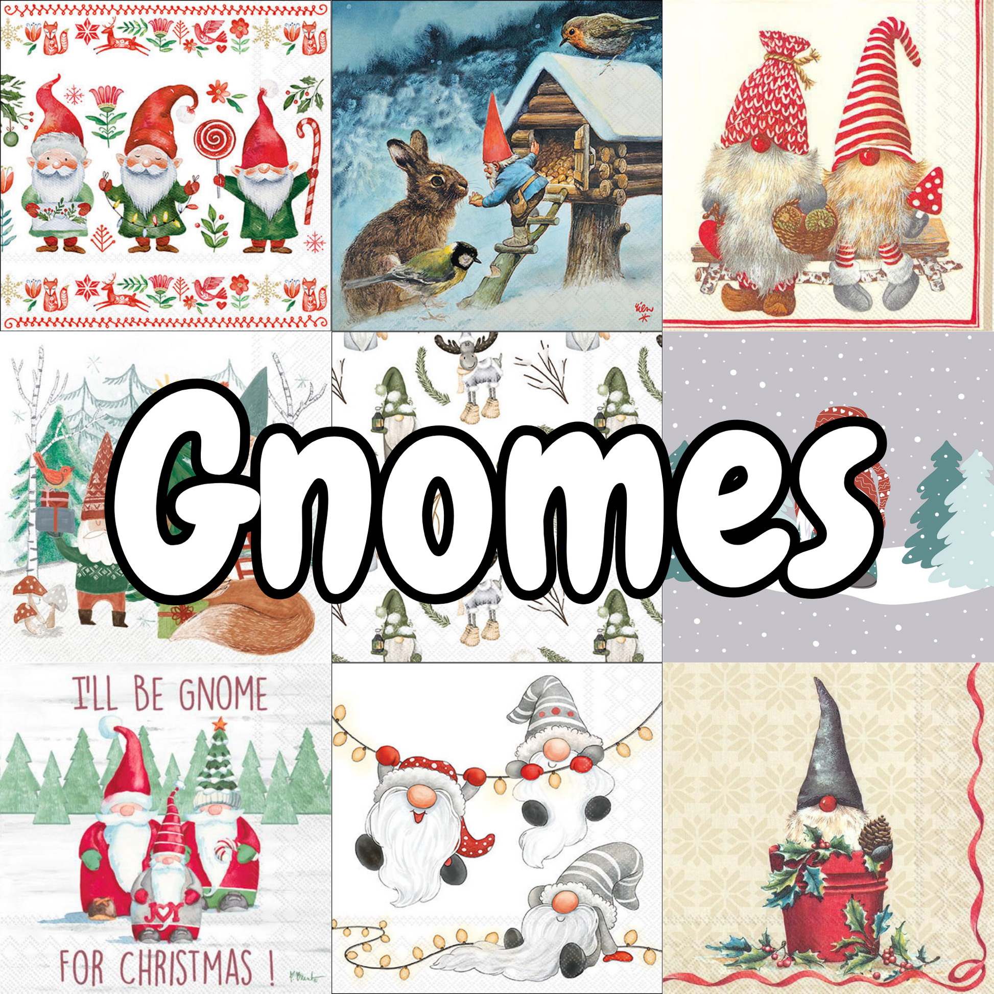 Decoupage Napkin Value Bundle - Gnomes