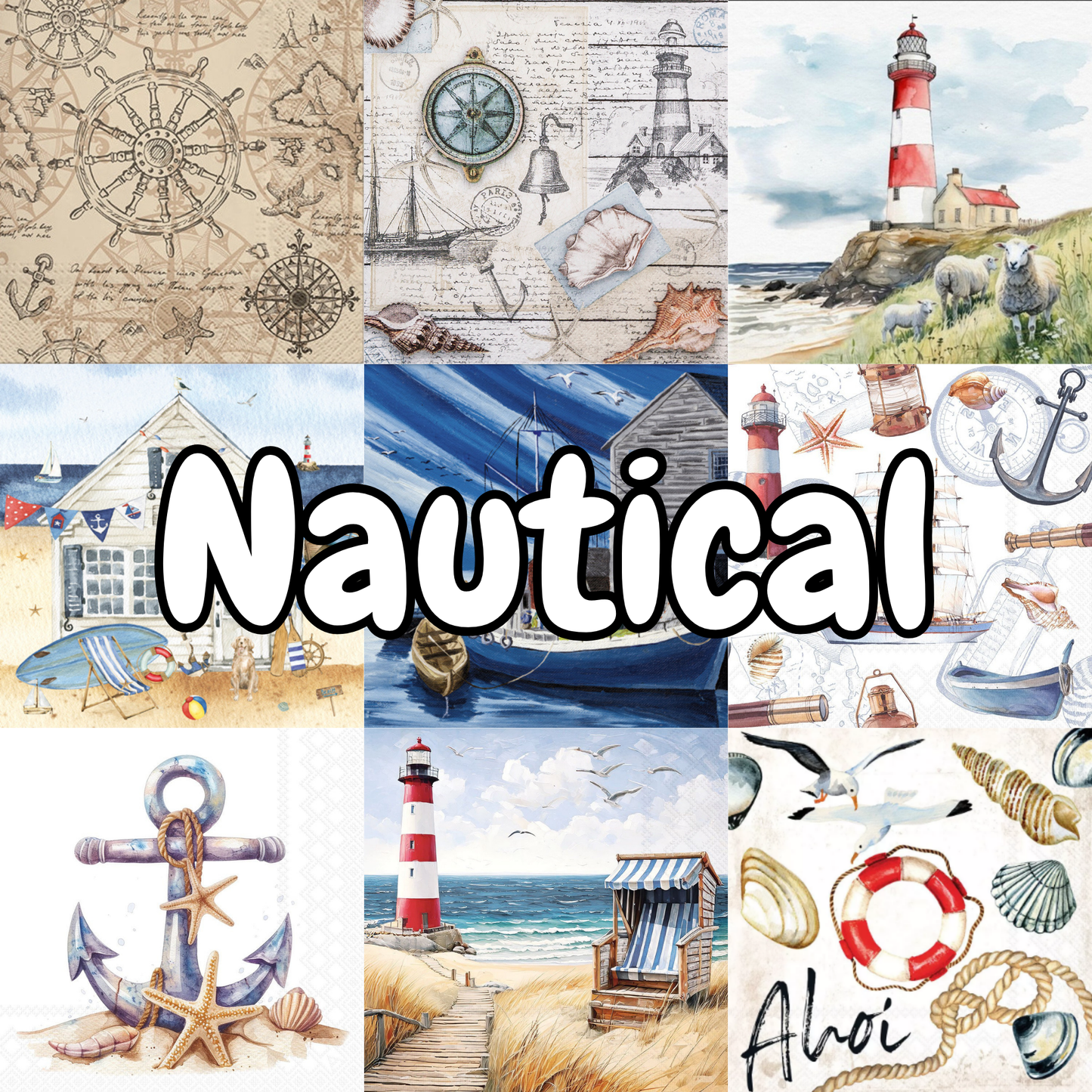 Decoupage Napkin Value Bundle - Nautical