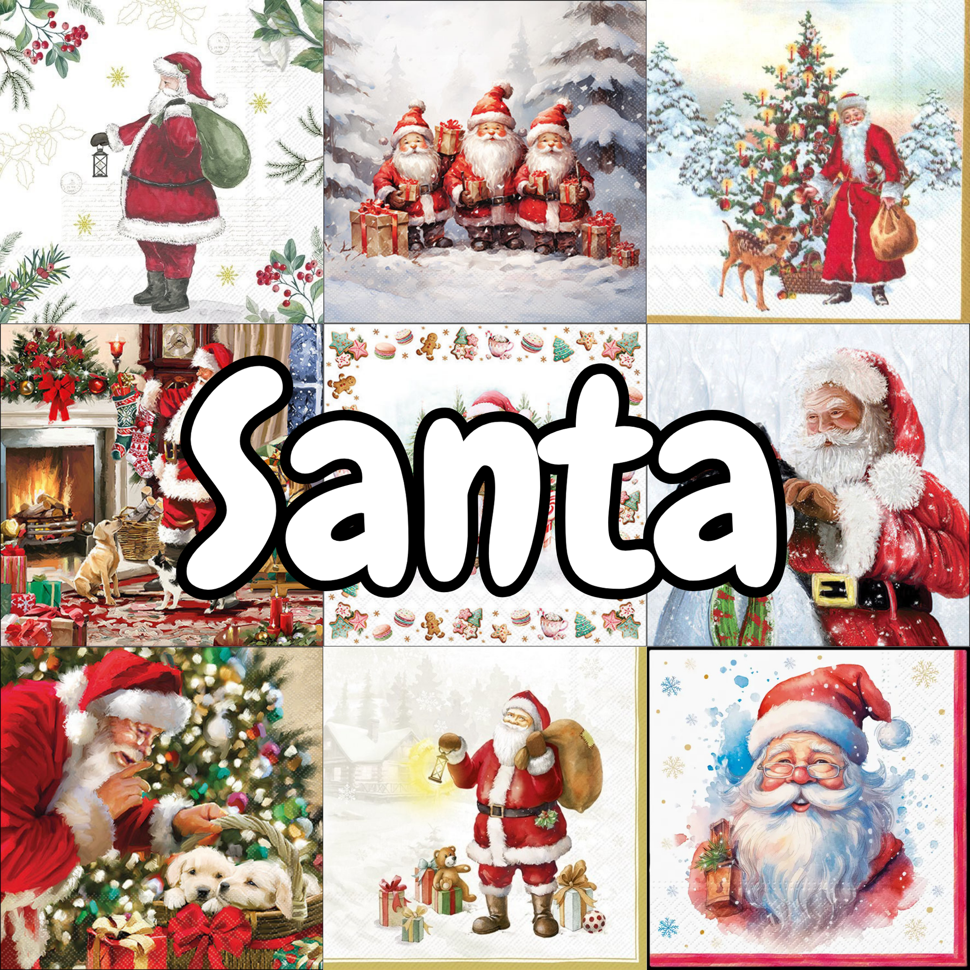Decoupage Napkin Value Bundle - Santa