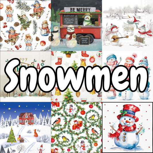 Decoupage Napkin Value Bundle - Snowmen