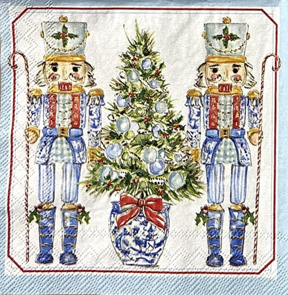 Decoupage Napkins 5" (2pcs)- Blue Nutcracker