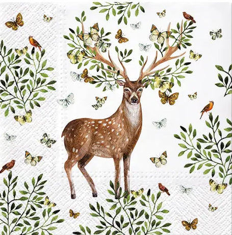 Decoupage Napkins 5" (2pcs)- Forest Antlers