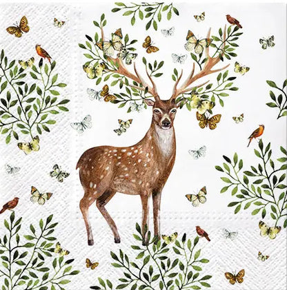 Decoupage Napkins 5" (2pcs)- Forest Antlers