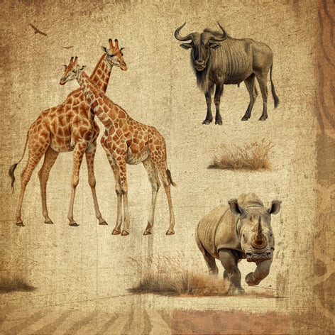 Decoupage Napkins 6.5" (2pcs)- African Savanna