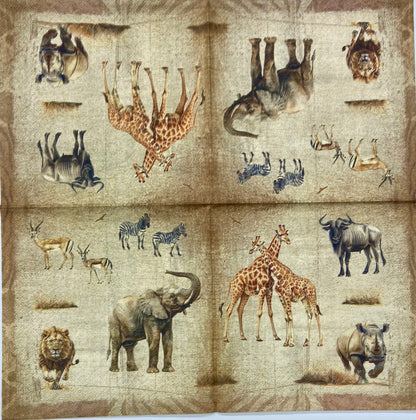 Decoupage Napkins 6.5" (2pcs)- African Savanna