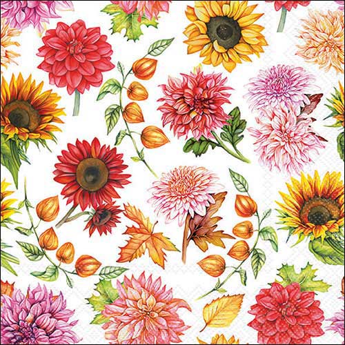 Decoupage Napkins 6.5"  (2pcs)- Autumn Blooming