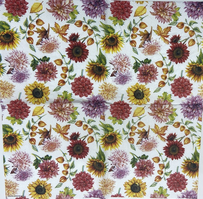 Decoupage Napkins 6.5"  (2pcs)- Autumn Blooming