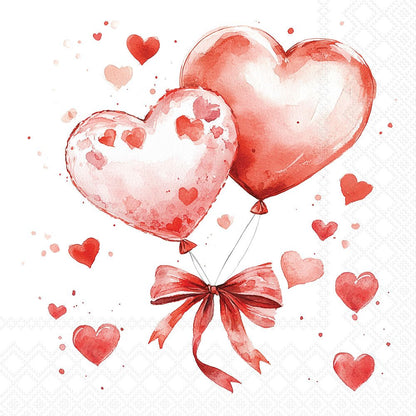 Decoupage Napkins 6.5"  (2pcs)- Balloon Hearts