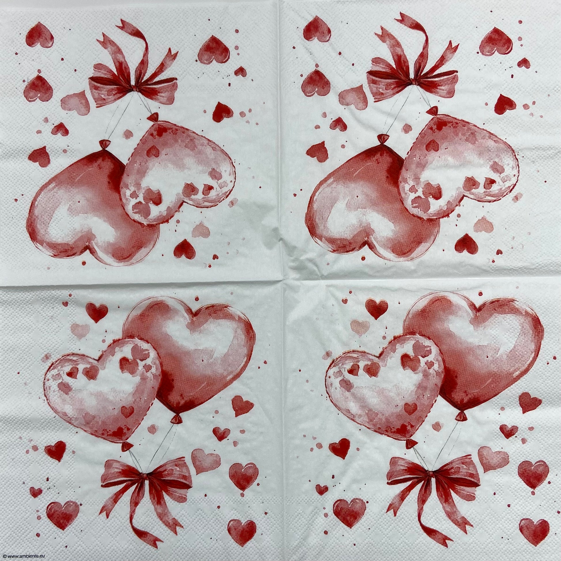 Decoupage Napkins 6.5"  (2pcs)- Balloon Hearts
