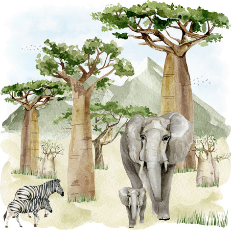 Decoupage Napkins 6.5" (2pcs)- Baobab Scenery